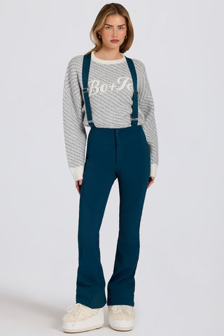 Teal Ski Salopettes with Suspenders