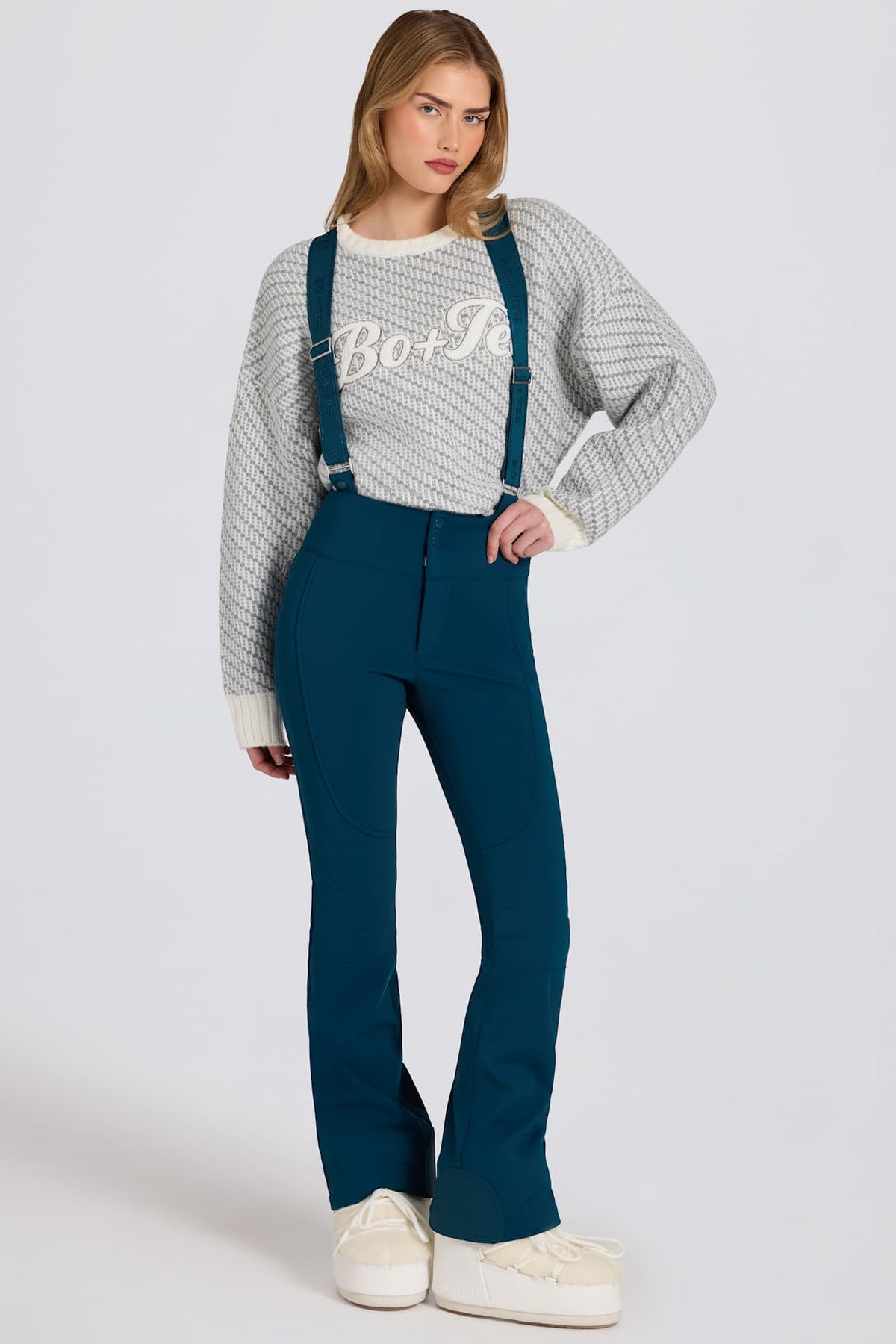 Teal Ski Salopettes with Suspenders