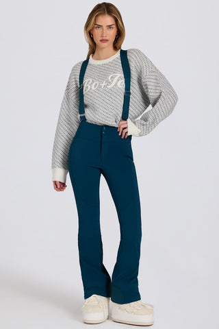 Teal Ski Salopettes with Suspenders