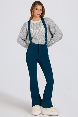 Teal Ski Salopettes with Suspenders