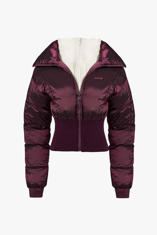 Layered Ski Jacket in Burgundy