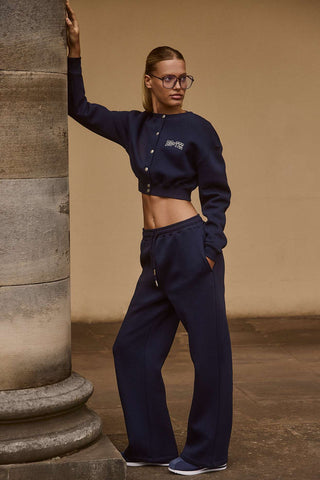 Classic Navy Wide Leg Joggers