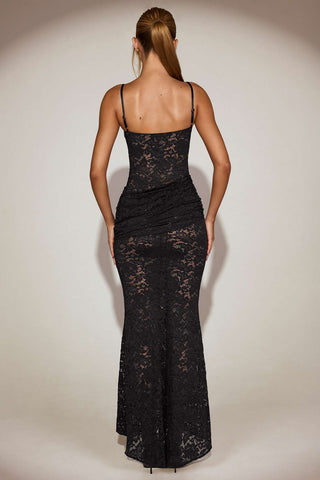 Lace Ruched Gown