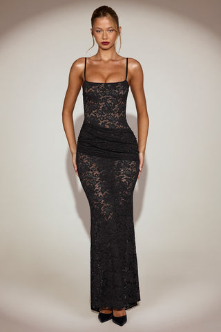 Lace Ruched Gown