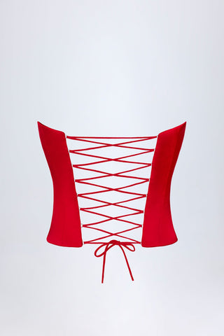 Lace Up Satin Corset Top