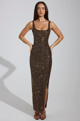 Sparkle Chevron Maxi Dress