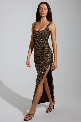 Sparkle Chevron Maxi Dress