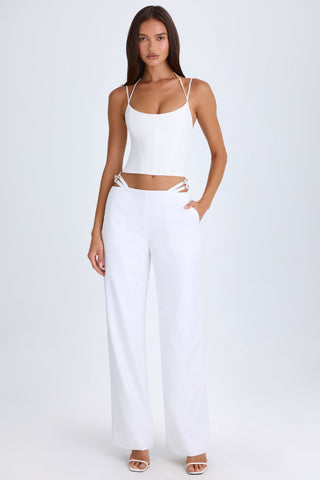 Belted Cut Out Wide Leg Trousers