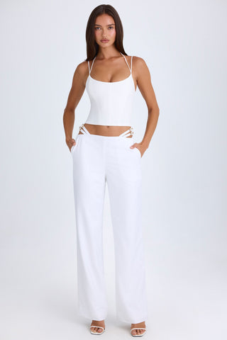 Belted Cut Out Wide Leg Trousers