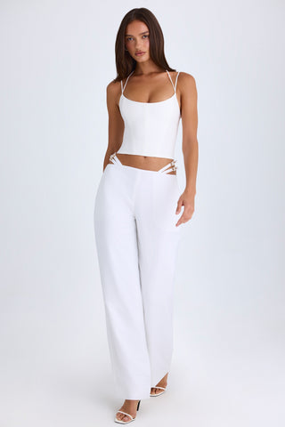Belted Cut Out Wide Leg Trousers