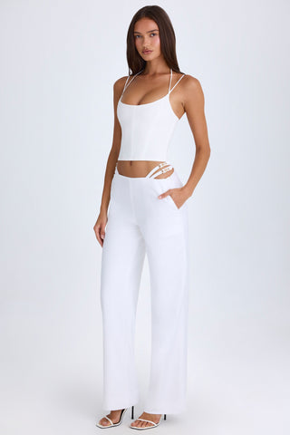 Belted Cut Out Wide Leg Trousers