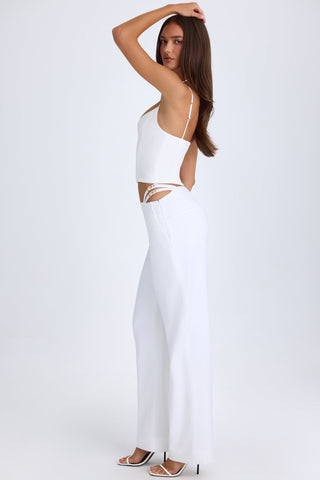 Belted Cut Out Wide Leg Trousers