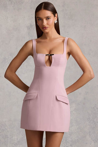 Cut Out Square Neck Mini Dress