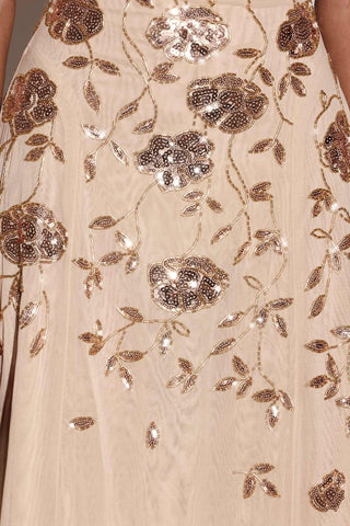 Embellished Asymmetric Midi Dress