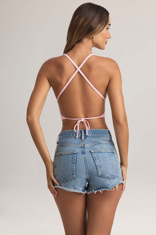 Open Back Tank Top with Crossover Straps