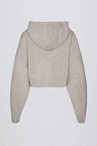 Cropped Knit Hoodie